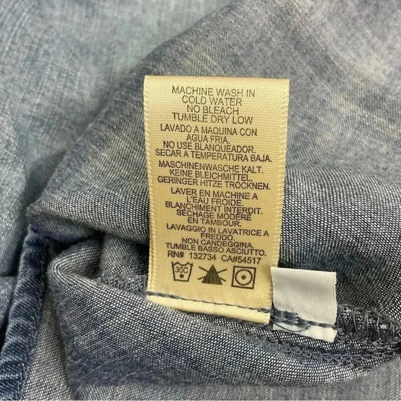 Anthropologie Blue Cloth & Stone One Shoulder Chambray Top XS - Picture 6 of 7